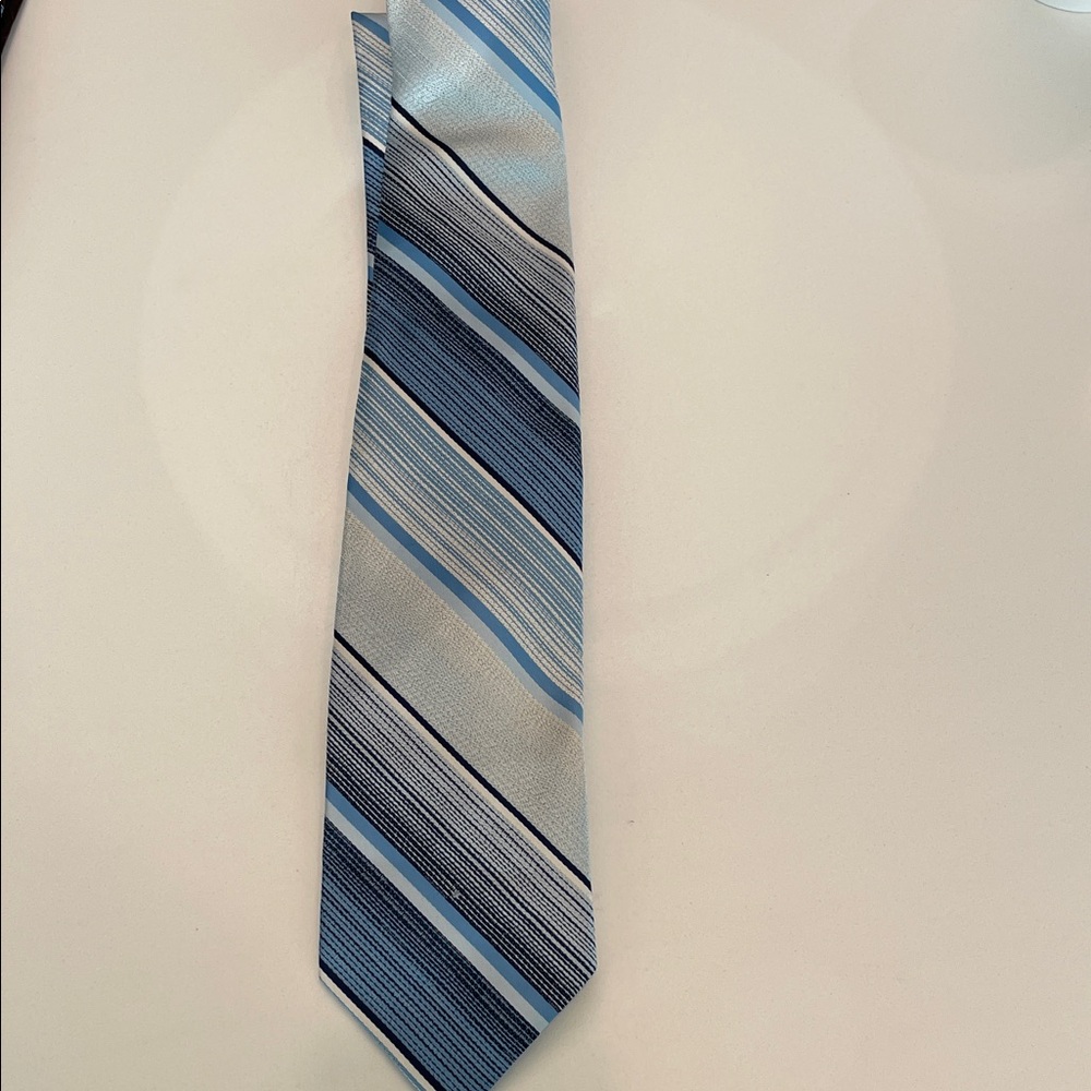 Givenchy Blue and Silver Striped Tie